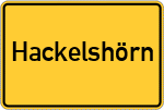 Place name sign Hackelshörn, Holstein