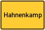 Place name sign Hahnenkamp, Holstein