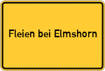 Place name sign Fleien bei Elmshorn