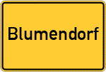 Place name sign Blumendorf