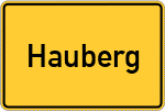 Place name sign Hauberg