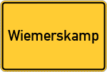 Place name sign Wiemerskamp, Kreis Stormarn