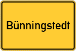 Place name sign Bünningstedt