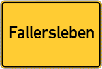 Place name sign Fallersleben