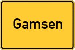 Place name sign Gamsen, Kreis Gifhorn