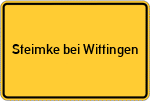 Place name sign Steimke bei Wittingen, Niedersachsen