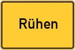 Place name sign Rühen