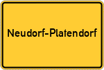 Place name sign Neudorf-Platendorf
