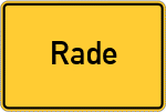 Place name sign Rade, Niedersachsen
