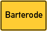Place name sign Barterode