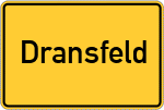 Place name sign Dransfeld