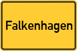 Place name sign Falkenhagen, Kreis Göttingen