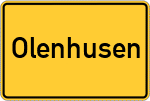 Place name sign Olenhusen, Kreis Göttingen