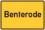 Place name sign Benterode