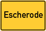 Place name sign Escherode