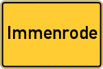 Place name sign Immenrode, Kreis Goslar