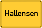 Place name sign Hallensen