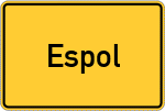 Place name sign Espol, Försterei