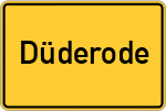 Place name sign Düderode, Harz