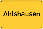 Place name sign Ahlshausen