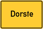 Place name sign Dorste, Harz