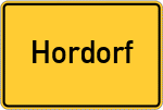 Place name sign Hordorf, Kreis Braunschweig
