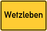 Place name sign Wetzleben