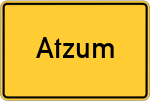 Place name sign Atzum