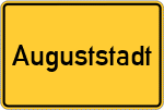 Place name sign Auguststadt