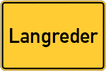 Place name sign Langreder