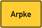 Place name sign Arpke