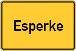 Place name sign Esperke