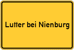 Place name sign Lutter bei Nienburg, Weser
