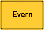 Place name sign Evern, Niedersachsen