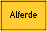Place name sign Alferde