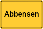 Place name sign Abbensen, Han