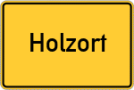 Place name sign Holzort