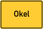 Place name sign Okel