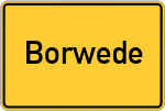 Place name sign Borwede
