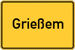 Place name sign Grießem