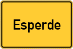 Place name sign Esperde
