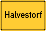 Place name sign Halvestorf