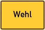 Place name sign Wehl