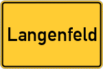 Place name sign Langenfeld, Kreis Grafschaft Schaumburg