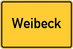 Place name sign Weibeck