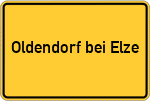 Place name sign Oldendorf bei Elze, Leine