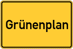 Place name sign Grünenplan, Flecken Delligsen