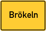 Place name sign Brökeln