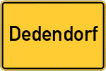 Place name sign Dedendorf, Kreis Grafschaft Hoya