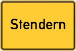 Place name sign Stendern, Kreis Grafschaft Hoya
